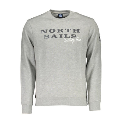 North Sails Gray Cotton Men Sweater