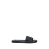 Fendi Black Calf Leather Bos Taurus Flat Sandals