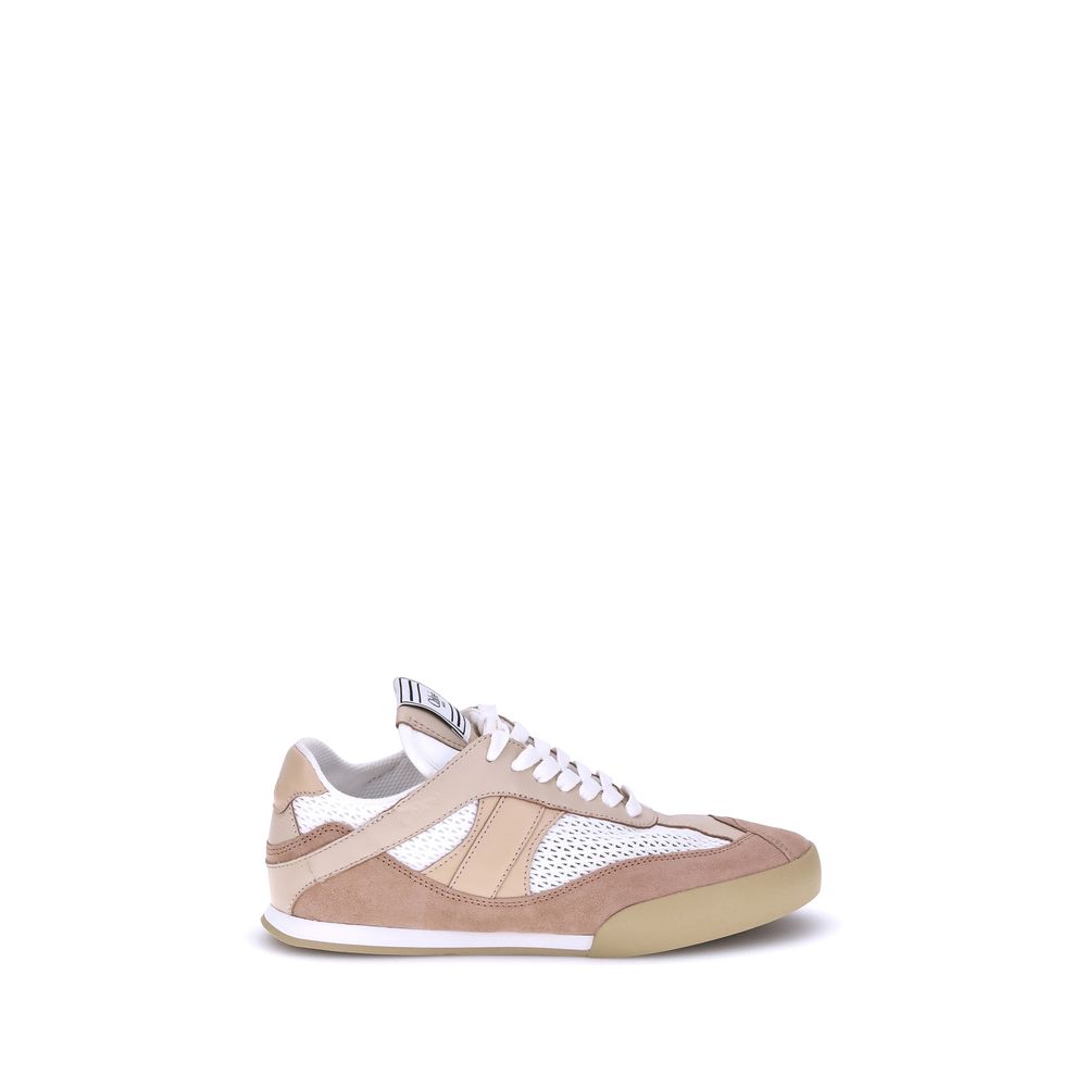 Chloé Bos Taurus Low Top Sneakers aus beigefarbenem Kalbsleder