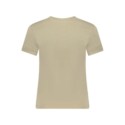 Guess Jeans Beige Organic Cotton Women T-Shirt