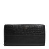 Dolce & Gabbana Black Leather Logo Plaque Zip Around Continental Wallet