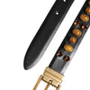 Dolce & Gabbana Black Leather Studded Gold Tone Buckle Belt