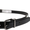 Dolce & Gabbana Black Embellished Metal Logo Buckle Belt