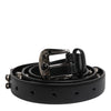 Dolce & Gabbana Black Studded Leather Metal Logo Buckle Belt