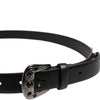 Dolce & Gabbana Black Studded Leather Metal Logo Buckle Belt
