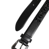 Dolce & Gabbana Black Studded Leather Metal Logo Buckle Belt