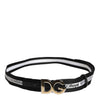 Dolce & Gabbana Black Cotton Metal DG Logo Gold Buckle Belt