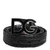 Dolce & Gabbana Black Classic Leather DG Logo Buckle Belt