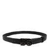 Dolce & Gabbana Black Classic Leather DG Logo Buckle Belt