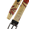 Dolce & Gabbana Gold Floral Jacquard Silver Metal Buckle Belt