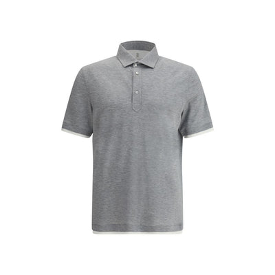Brunello Cucinelli Graues Baumwoll-Poloshirt
