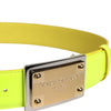 Dolce & Gabbana Yellow Green Classic Metal Logo Buckle Belt