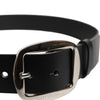 Dolce & Gabbana Black Leather Classic Metal Buckle Belt