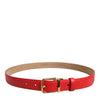 Dolce & Gabbana Red Leather Gold Metal Buckle Cintura Belt