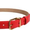 Dolce & Gabbana Red Leather Gold Metal Buckle Cintura Belt