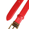 Dolce & Gabbana Red Leather Gold Metal Buckle Cintura Belt