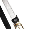 Dolce & Gabbana Black White Patchwork Gold Metal Buckle Belt