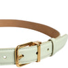 Dolce & Gabbana Light Green Leather Gold Metal Buckle Belt