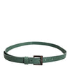 Dolce & Gabbana Dark Green Leather Silver Metal Buckle Belt