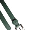 Dolce & Gabbana Dark Green Leather Silver Metal Buckle Belt