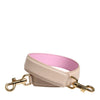 Dolce & Gabbana Beige Pink Leather Handbag Accessory Shoulder Strap