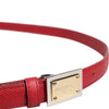 Dolce & Gabbana Red Leather Square Metal Buckle Cintura Belt