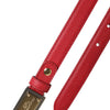Dolce & Gabbana Red Leather Square Metal Buckle Cintura Belt
