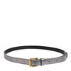 Dolce & Gabbana Silver Logo Engraved Metal Waist Buckle Belt