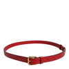 Dolce & Gabbana Red Logo Engraved Metal Waist Buckle Belt