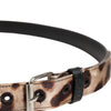 Dolce & Gabbana Brown Leopard Silver Metal Buckle Belt