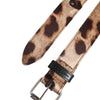 Dolce & Gabbana Brown Leopard Silver Metal Buckle Belt