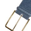 Dolce & Gabbana Two Tone Blue Denim Gold Metal Buckle Belt