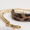 Dolce & Gabbana Brown Leopard Gold Brass Chain Accessory Shoulder Strap
