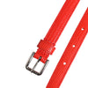 Dolce & Gabbana Red Leather Silver Chain Floral Cintura Belt