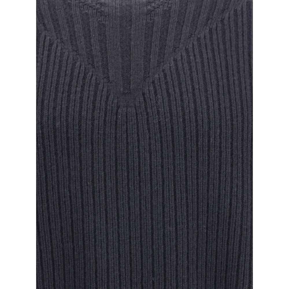Rick Owens schwarzes Fleece-Woll-Sweatshirt