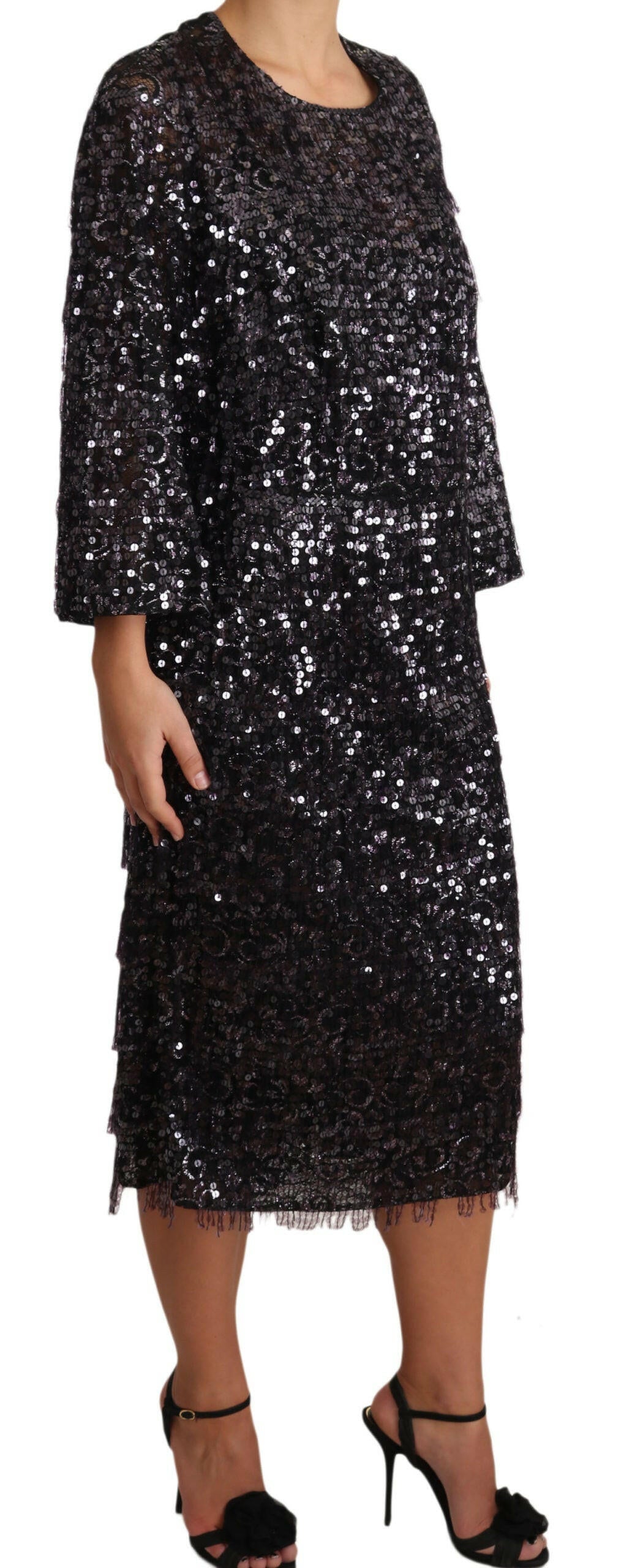 Robe midi droite à sequins Dolce &amp; Gabbana – Une élégance intemporelle