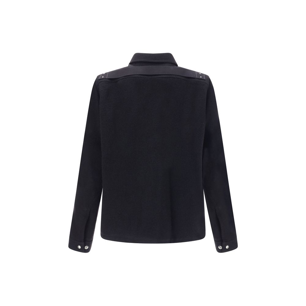 Schwarzer Fleece-Wollmantel von Rick Owens