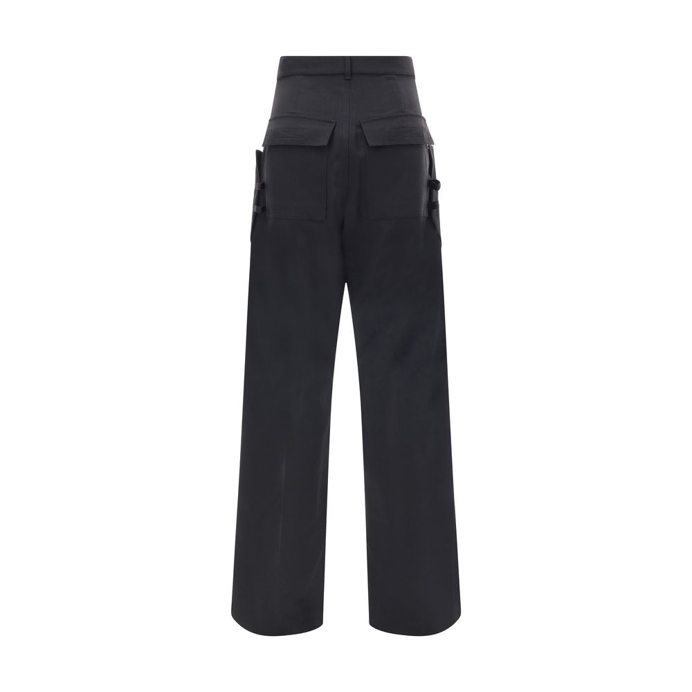 Rick Owens schwarze Woll-Cargohose