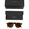 Dolce & Gabbana Brown Acetate Round Leopard Print Eyewear Sunglasses