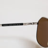 Dolce & Gabbana DG2073 Silver Steel Classic Pilot Brown Lens Sunglasses
