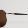 Dolce & Gabbana DG2073 Silver Steel Classic Pilot Brown Lens Sunglasses
