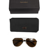Dolce & Gabbana DG2073 Silver Steel Classic Pilot Brown Lens Sunglasses