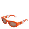 Dolce & Gabbana Orange Reborn To Live Oval Frame Logo Eyewear Sunglasses