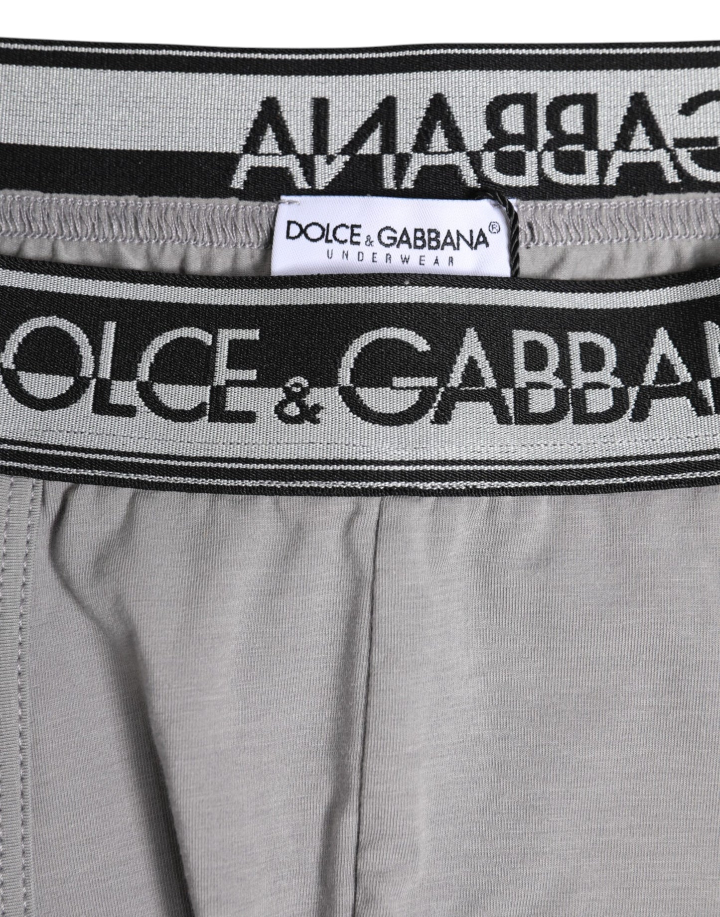 Dolce & Gabbana Gray Cotton Stretch Regular Boxer Underwear
