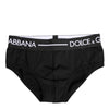 Dolce & Gabbana Black Cotton Stretch Regular Brief Underwear