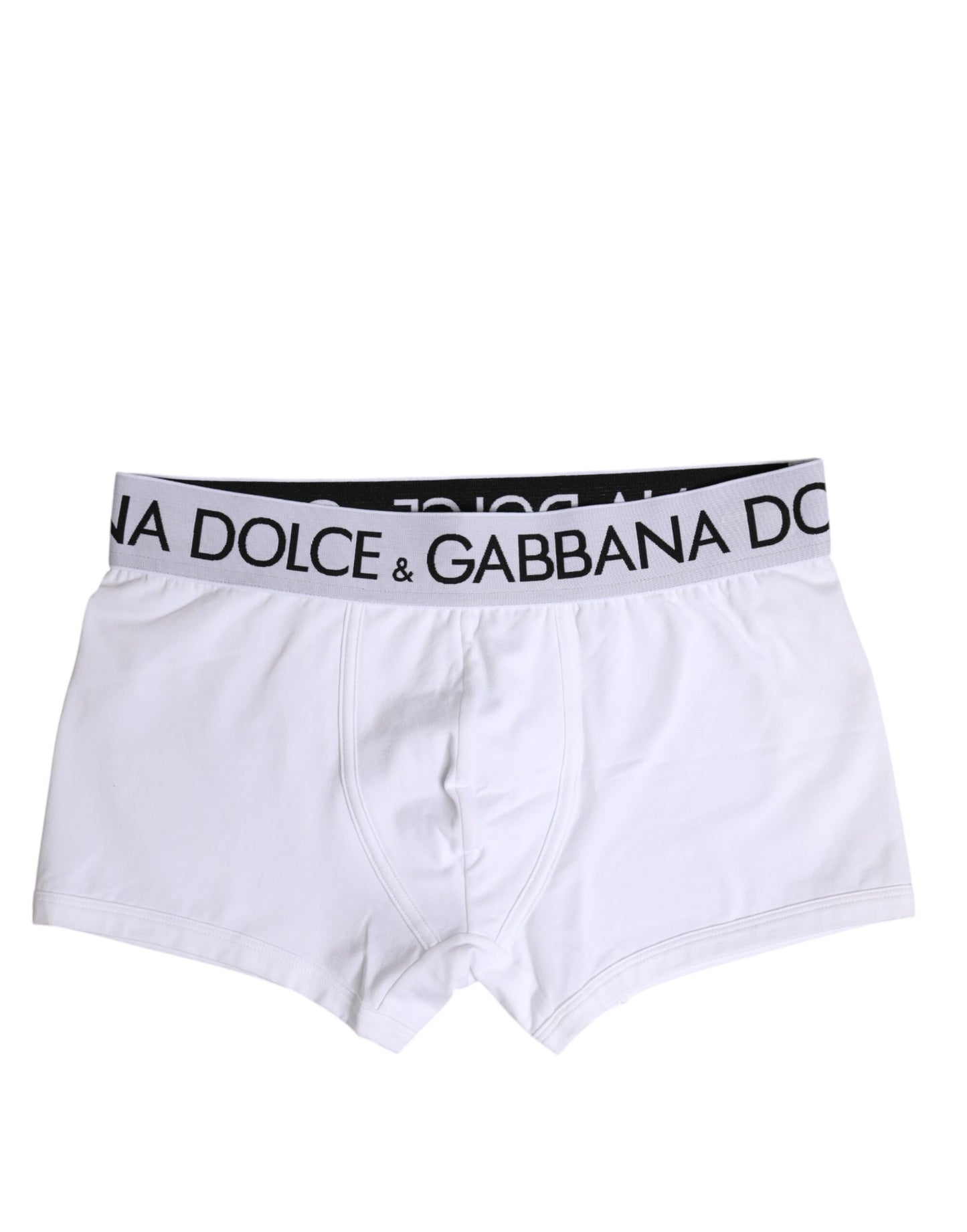Dolce & Gabbana White Cotton Stretch Regular Boxer Underwear