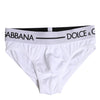 Dolce & Gabbana White Cotton Stretch Regular Brief Underwear