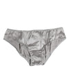 Dolce & Gabbana Gray Silk Stretch Bottom Low Waist Panty Underwear