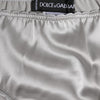Dolce & Gabbana Gray Silk Stretch Bottom Low Waist Panty Underwear