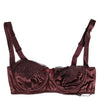 Dolce & Gabbana Burgundy Silk Underwired Balconette Bra Underwear